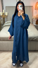 Oversized Button-Down Maxi Dress Viscose