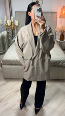 Oversized Double-Breasted Blazer met Valt Schouderlijn
