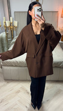 Oversized Double-Breasted Blazer met Valt Schouderlijn