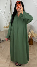 Oversized Maxi Jurk met Kraag en Knoopsluiting 5701