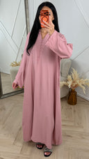 Oversized Maxi Jurk met Kraag en Knoopsluiting 5701