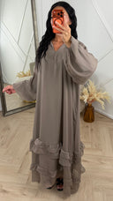 Oversized Maxi Jurk met Ruffles en Ballonmouwen