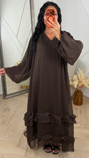 Oversized Maxi Jurk met Ruffles en Ballonmouwen