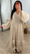 Oversized Maxi Jurk met Ruffles en Ballonmouwen