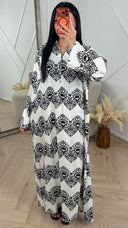 Oversized Print Maxi Jurk 005-G