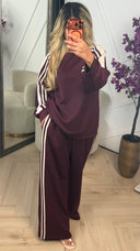 Oversized Sportieve Two Piece Set met Strepen