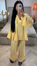 Oversized Viscoseblend Set met Lange Mouwen en Wijde Broek