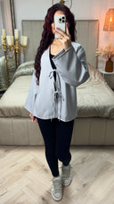 Oversized 2 Ties Cardigan