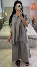 Perfect Oversized Blouse Skirt 2pcs Set