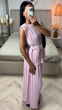 Plissé Set met Ceintuur & Wijde Broek – Elegant & Comfortabel