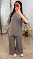 Plissé Set met Wijde Broek