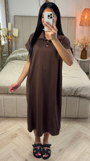 Polo Midi Jurk met Korte Mouwen & Knoopsluiting