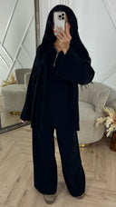 Rib Two-Piece Set met Ritsdetail