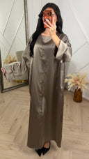 Satijnen Abaya Maxi Jurk met Wijde Mouwen