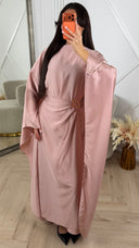 Satijnen Abaya met Overslagdetail en Gesp