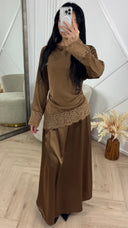 Satijnen Two-Piece Set met Kantdetails