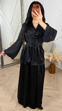 Satijnen Two-Piece Set met Lace-Up Taille Top