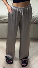 Satijnlook Viscose Broek met Elastische Tailleband
