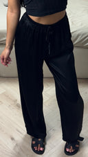 Satijnlook Viscose Broek met Elastische Tailleband