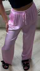 Satijnlook Viscose Broek met Elastische Tailleband