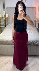 Soepelvallende Maxi Rok in Satijnlook met Elastische Tailleband