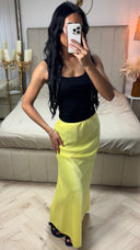 Soepelvallende Maxi Rok in Satijnlook met Elastische Tailleband