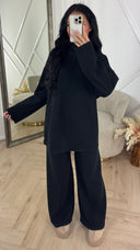 Soft Minimal Two-Piece Fleece Set met Hoge Kraag