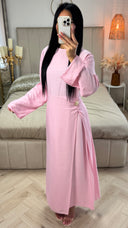 Split Dress Golden Button Detail Integrated Skirt