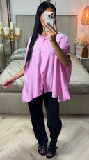 Super Oversized Blouse Button Down Sleeve Detail