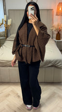 Teddy Cape Jas met Ceintuur en Knoopsluiting