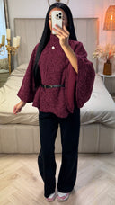 Teddy Cape Jas met Ceintuur en Knoopsluiting