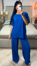 Textured Oversized Viscose Set Golden Buttons