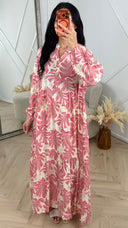 Tropische Bladeren Maxi Jurk met Knoopsluiting 5606