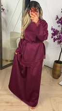 Tweedelige Set met Kanten Details en Wijde Broek