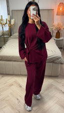 Tweedelige Set met Wide Leg Broek en Strikdetail