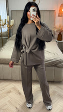 Tweedelige Set met Wide Leg Broek en Strikdetail