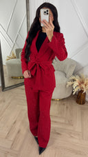 Two-Piece Rhinestone Blazer Set met Ceintuur