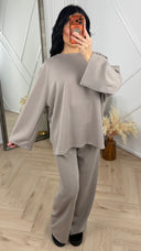 Two-Piece Set met Wijde Top en Rechte Broek