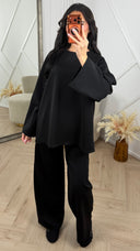 Two-Piece Set met Wijde Top en Rechte Broek