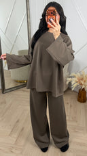 Two-Piece Set met Wijde Top en Rechte Broek