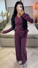 Two-Piece Set met Wrap Top en Wide Leg Broek