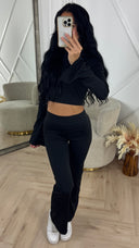 Two-Piece Stretch Set met Flared Broek & Hoge Hals