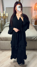 V Neck Dress Ruffle Detail