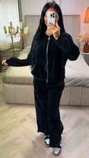 Velours Two-Piece Set met Ritsvest en Wijde Broek