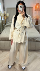 Viscose Cape Set met Broche & Ceintuur