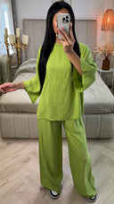 Viscose Set met Wijde Broek & Top met Wijde Mouwen