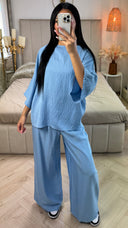 Viscose Set met Wijde Broek & Top met Wijde Mouwen