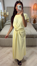 Wrap Tie Belt Golden Detail Dress