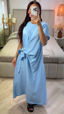 Wrap Tie Belt Golden Detail Dress