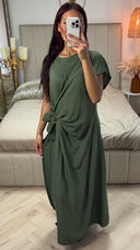 Wrap Tie Belt Golden Detail Dress